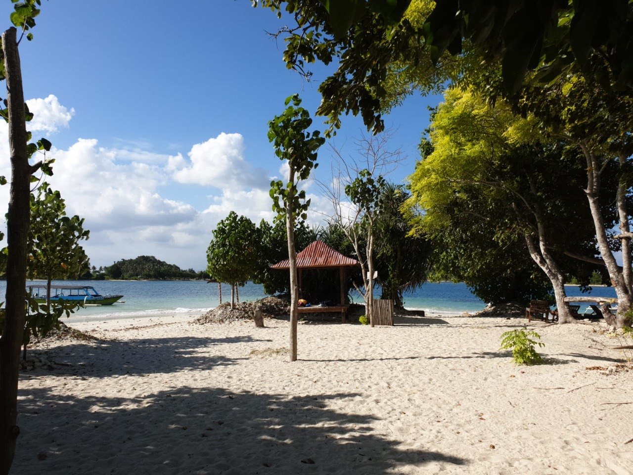 Beach with berugak gazebo