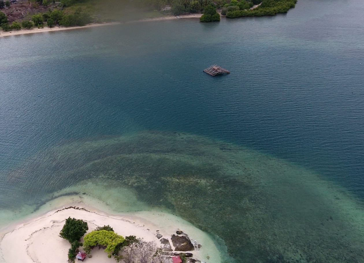 Aerial of the bay and reef
